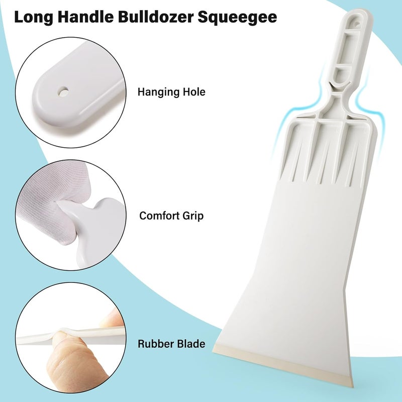 Gomake Vinyl Wrap Kit 8 inch Rubber Squeegee Bulldozer Tint Tool Long Handle Car Windshield Front Back Rear Window Tint Squeegee for Auto Glass Film Installation,Car Wrapping - Image 5